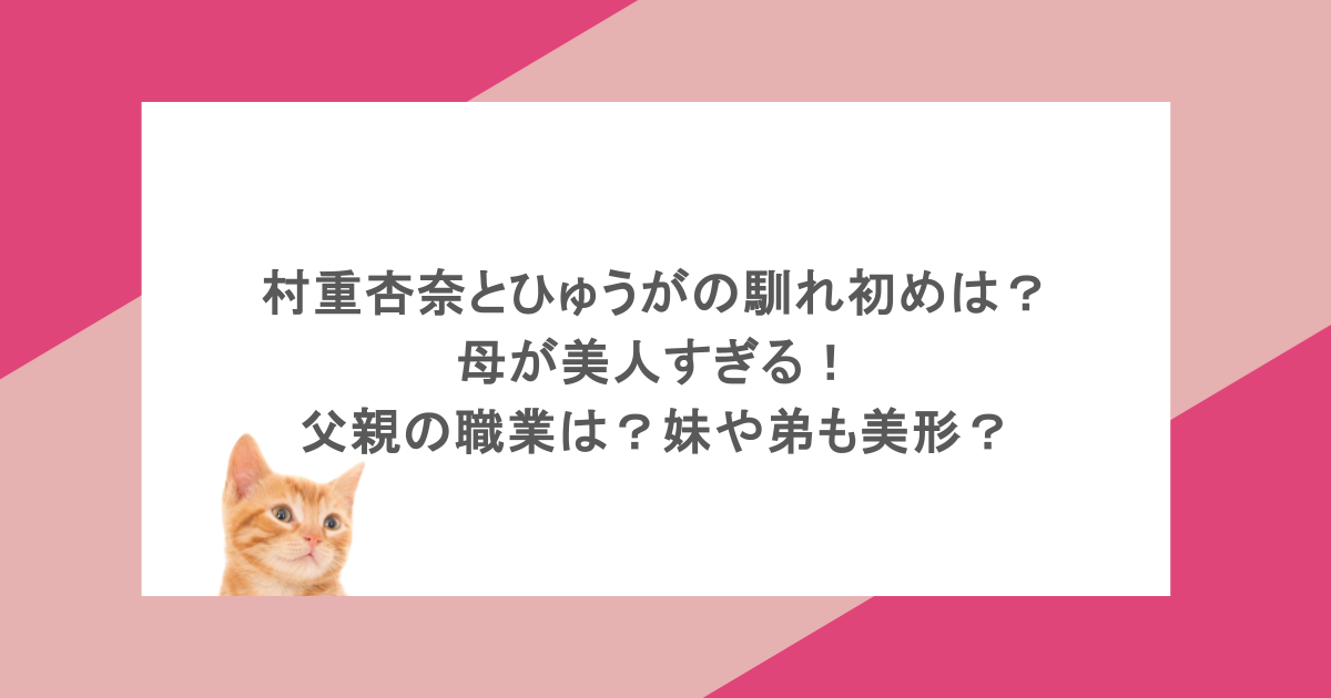 村重杏奈とひゅうがの馴れ初めは?母が美人すぎる!父親の職業は?妹や弟も美形?