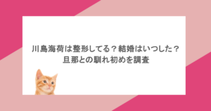 川島海荷は整形してる？結婚はいつした？旦那との馴れ初めを調査