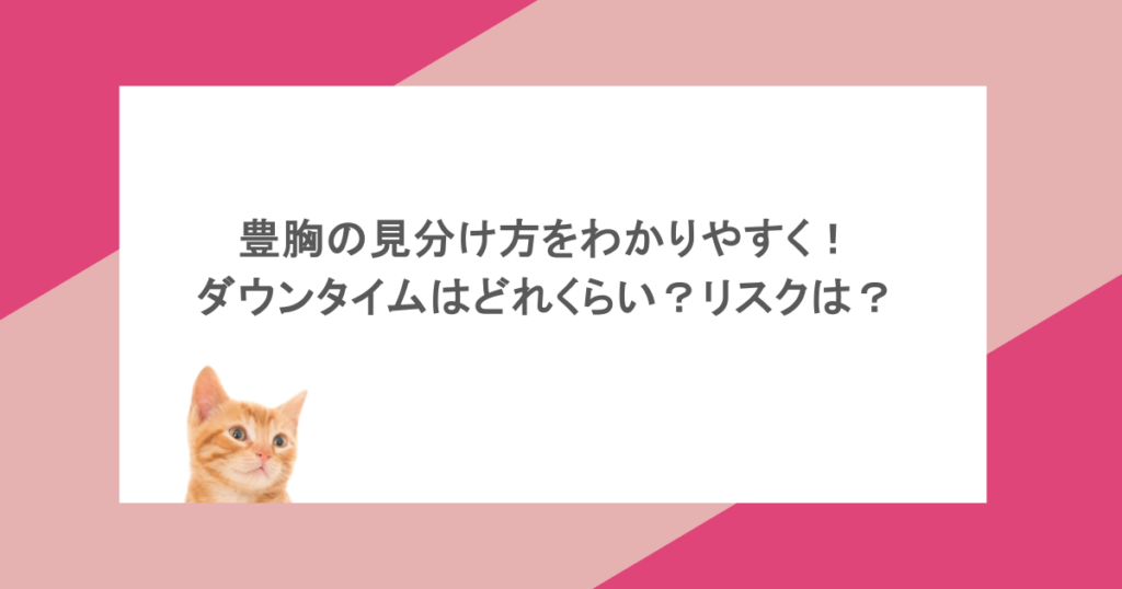 豊胸の見分け方をわかりやすく!ダウンタイムはどれくらい?リスクは?