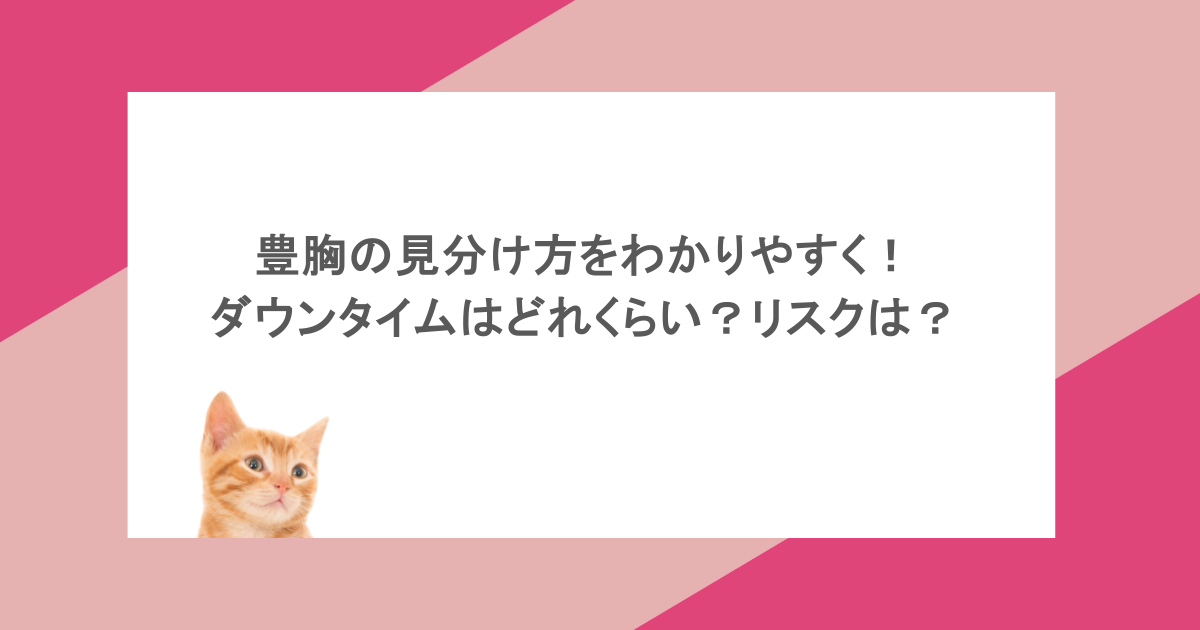 豊胸の見分け方をわかりやすく！ダウンタイムはどれくらい？リスクは？