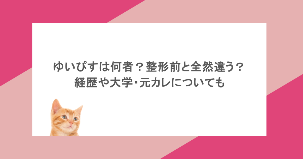 ゆいぴすは何者？整形前と全然違う？経歴や大学・元カレについても