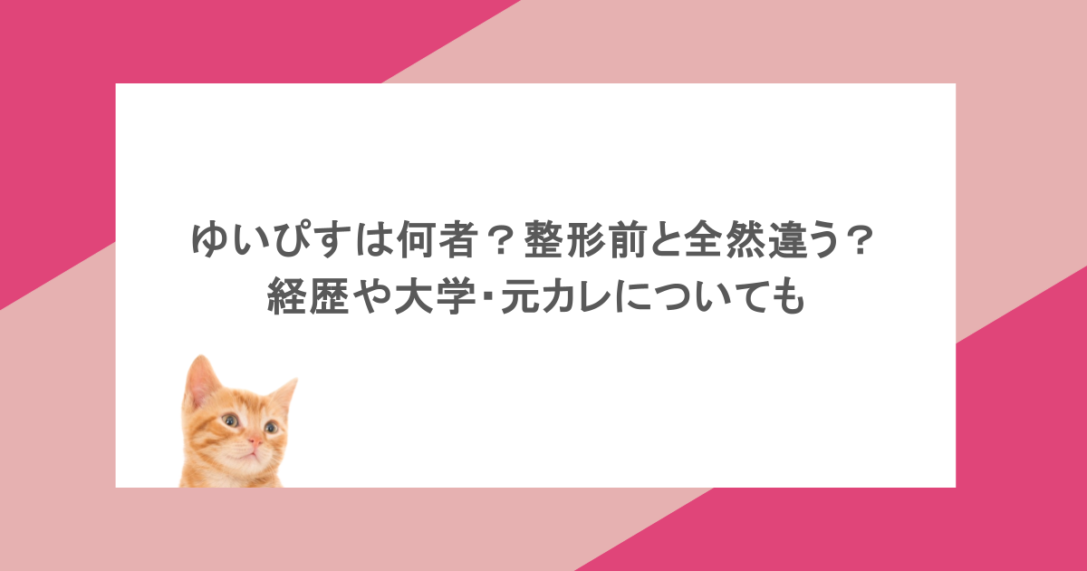 ゆいぴすは何者？整形前と全然違う？経歴や大学・元カレについても