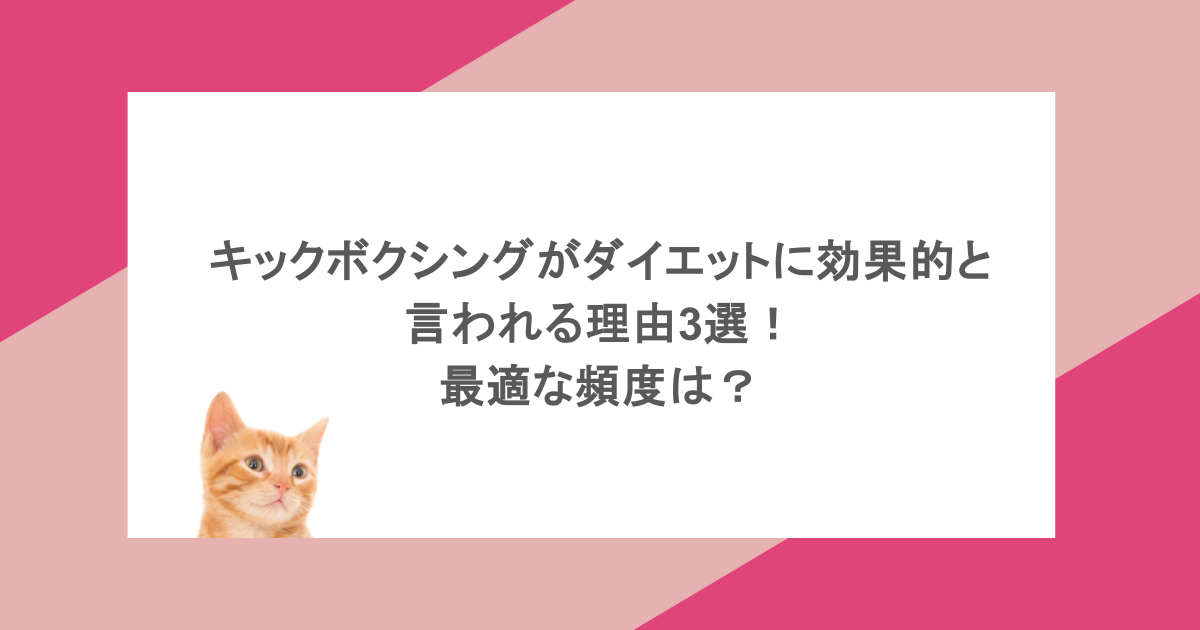 キックボクシングがダイエットに効果的と言われる理由3選！最適な頻度は？
